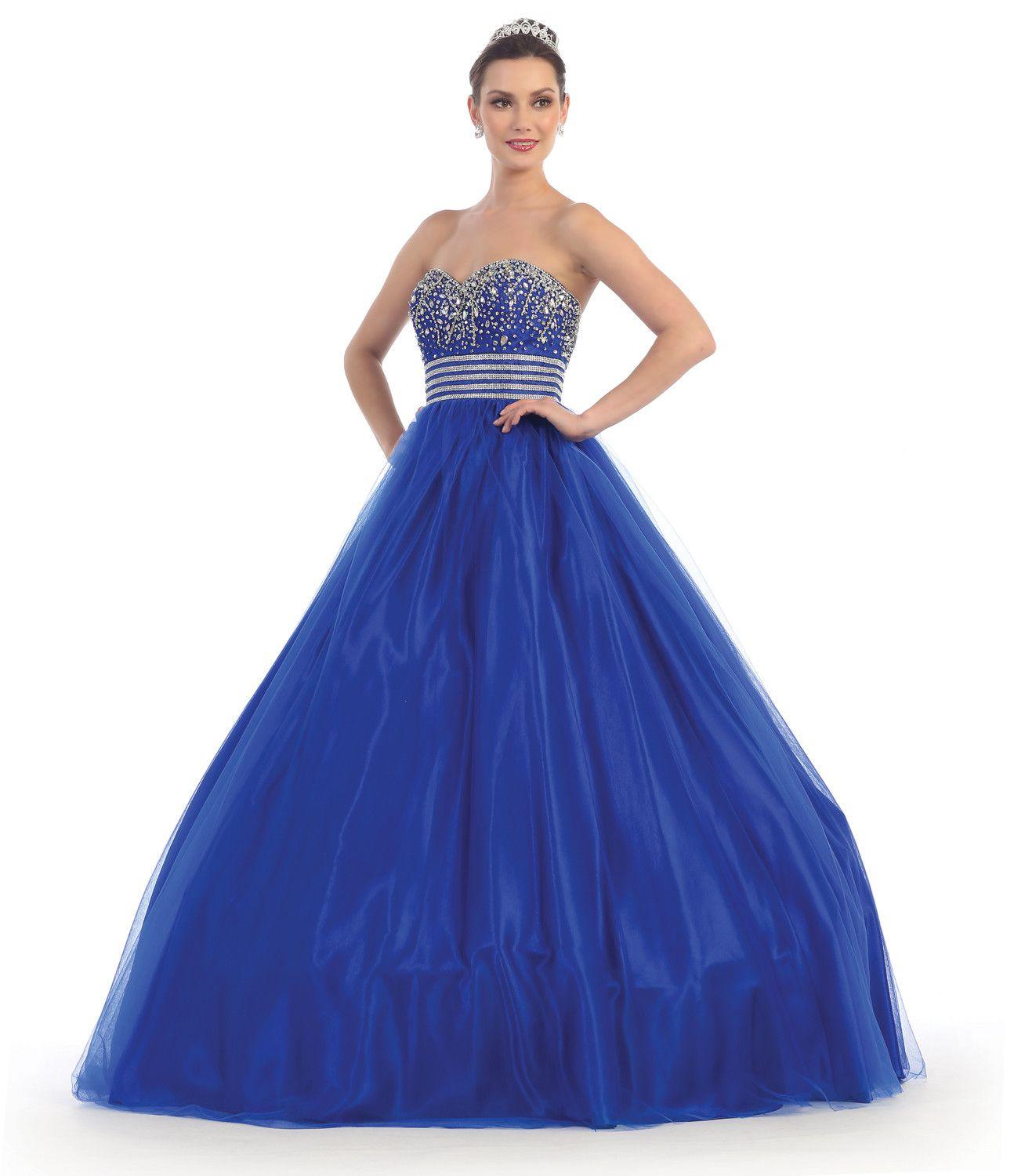 Quinceanera Long Quinceanera Formal Prom Dress - The Dress Outlet May Queen