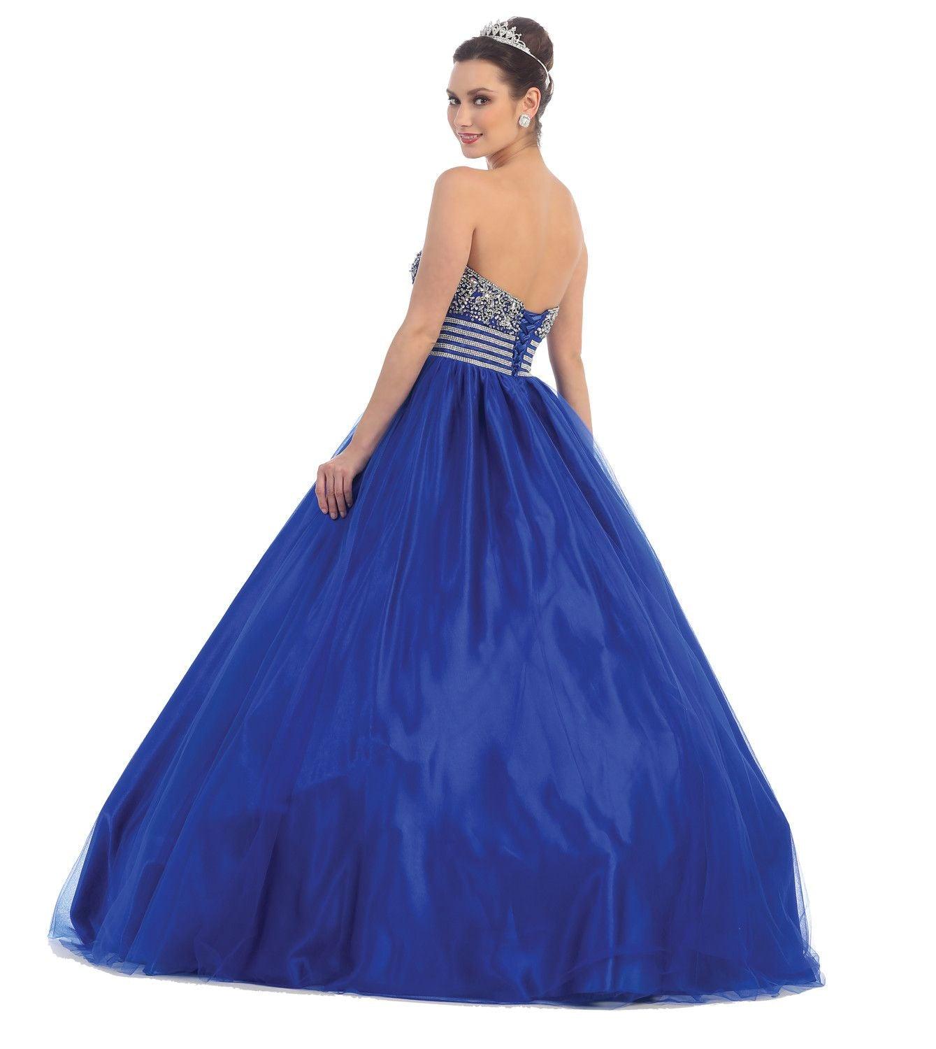 Quinceanera Long Quinceanera Formal Prom Dress - The Dress Outlet May Queen