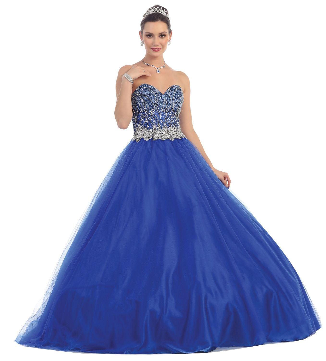 Quinceanera Long Quinceanera Formal Prom Dress - The Dress Outlet May Queen