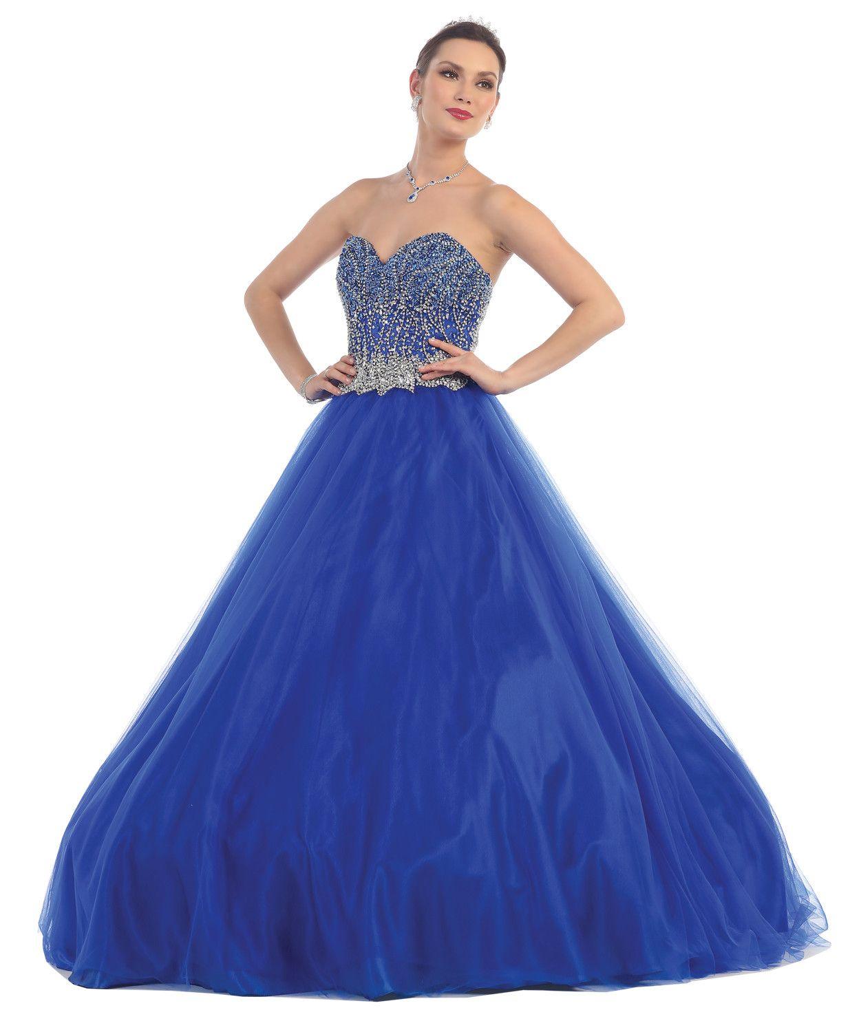 Quinceanera Long Quinceanera Formal Prom Dress - The Dress Outlet May Queen