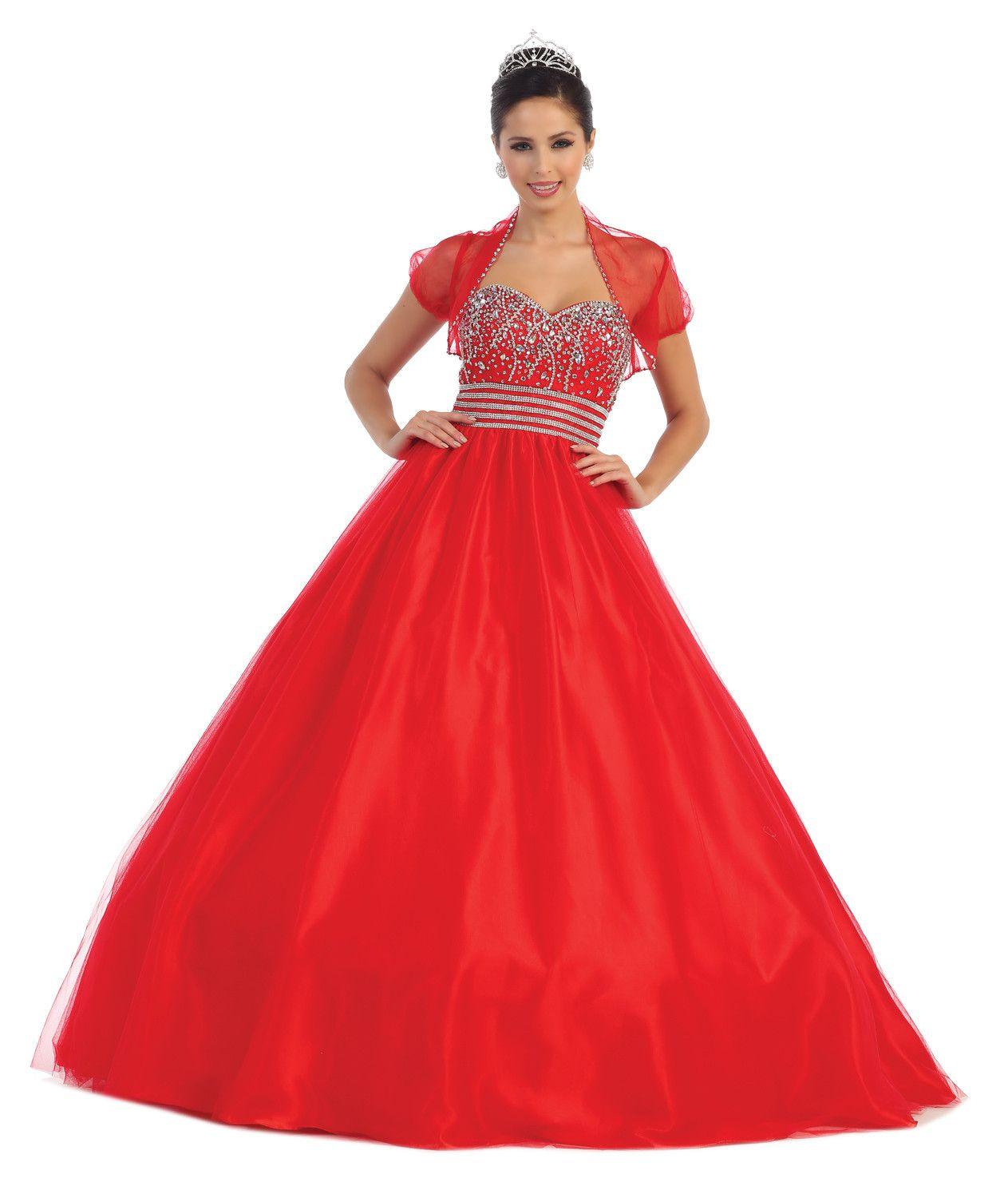 Quinceanera Long Quinceanera Formal Prom Dress - The Dress Outlet May Queen