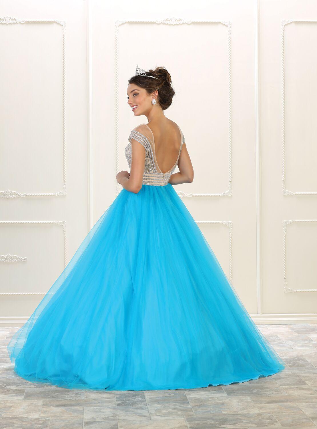 Quinceanera Long Quinceanera Prom Dress Sweet 16 Ball Gown - The Dress Outlet May Queen
