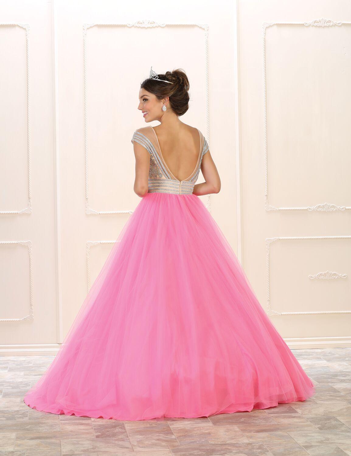 Quinceanera Long Quinceanera Prom Dress Sweet 16 Ball Gown - The Dress Outlet May Queen