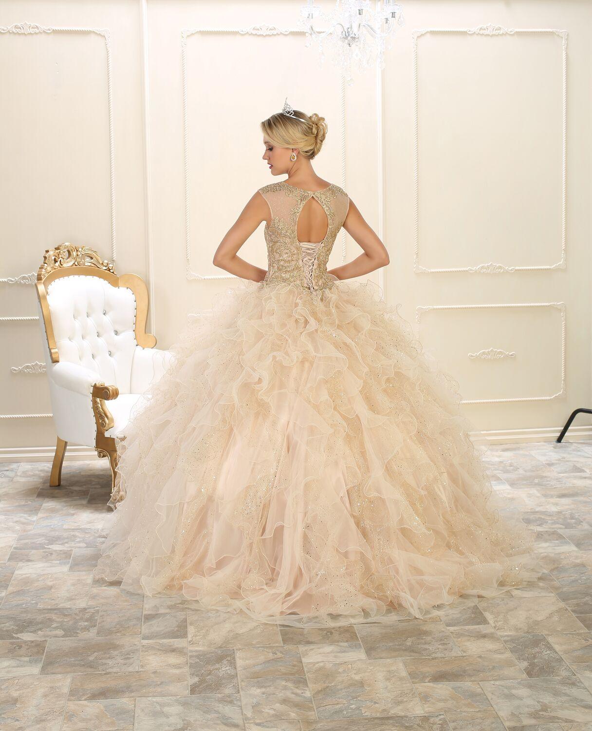 Quinceanera Long Quinceanera Sweet 16 Dress Ball Gown - The Dress Outlet May Queen