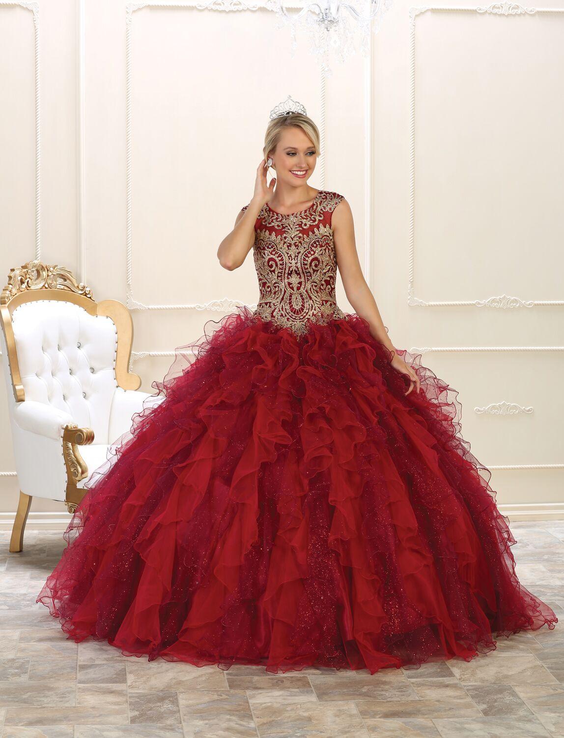 Quinceanera Long Quinceanera Sweet 16 Dress Ball Gown - The Dress Outlet May Queen