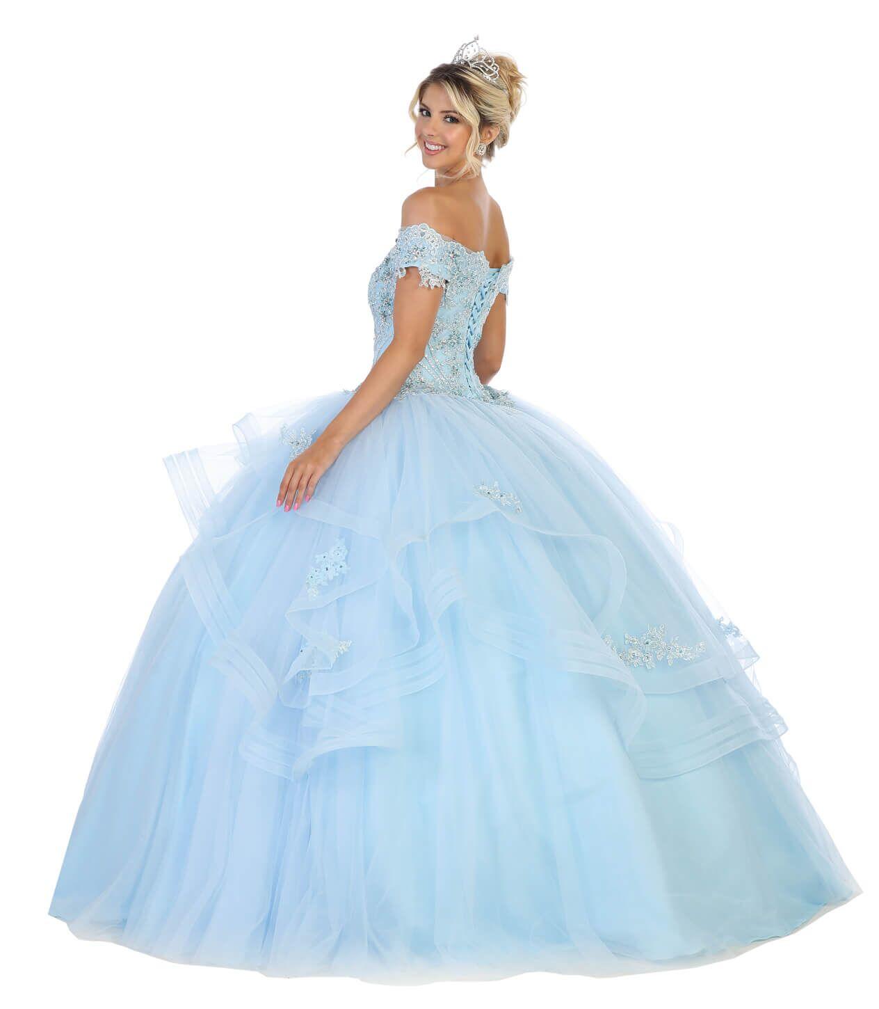 Quinceanera Long Sweet 16 Ball Gown - The Dress Outlet May Queen