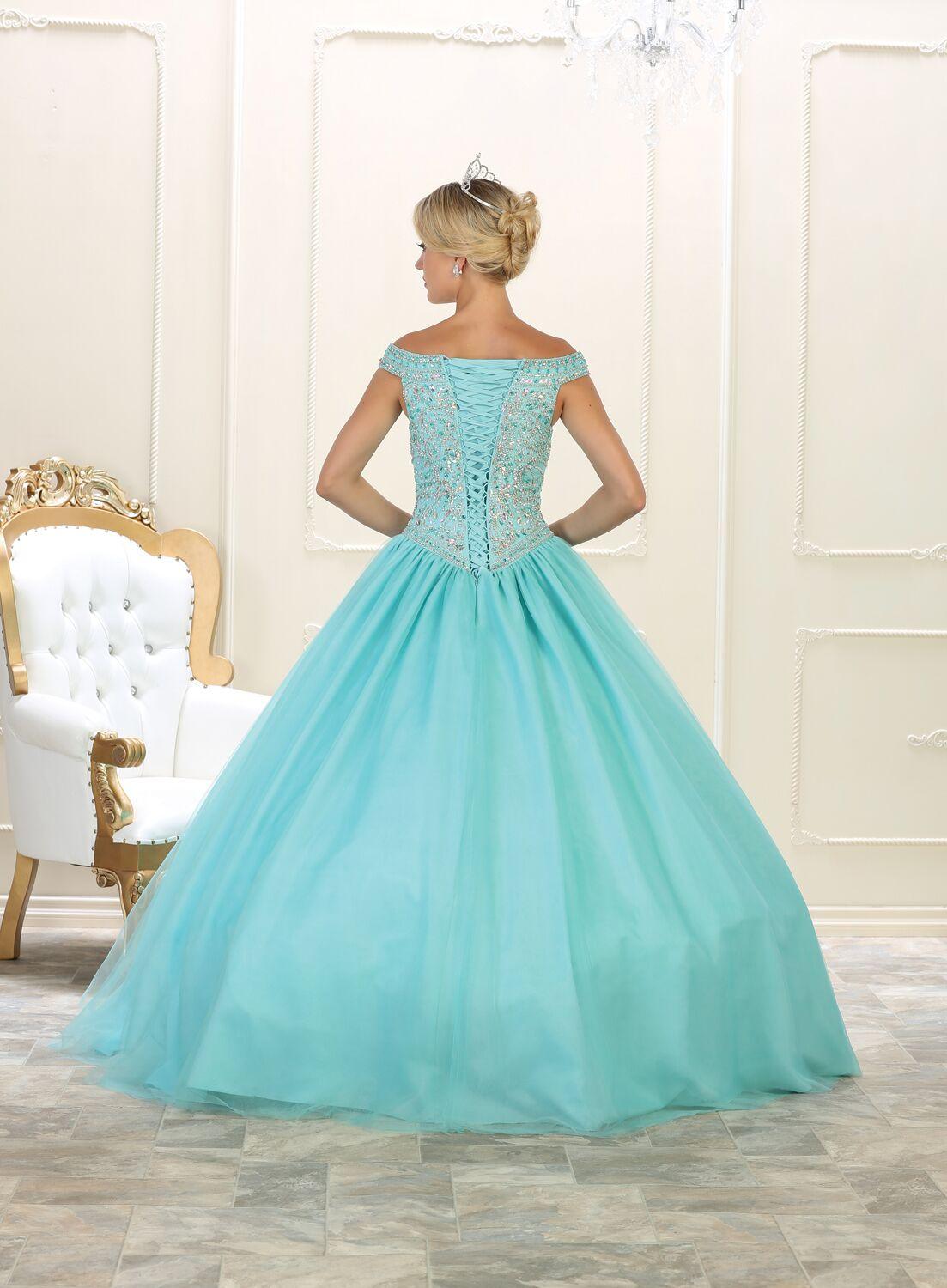 Quinceanera Long Sweet 16 Ball Gown - The Dress Outlet May Queen