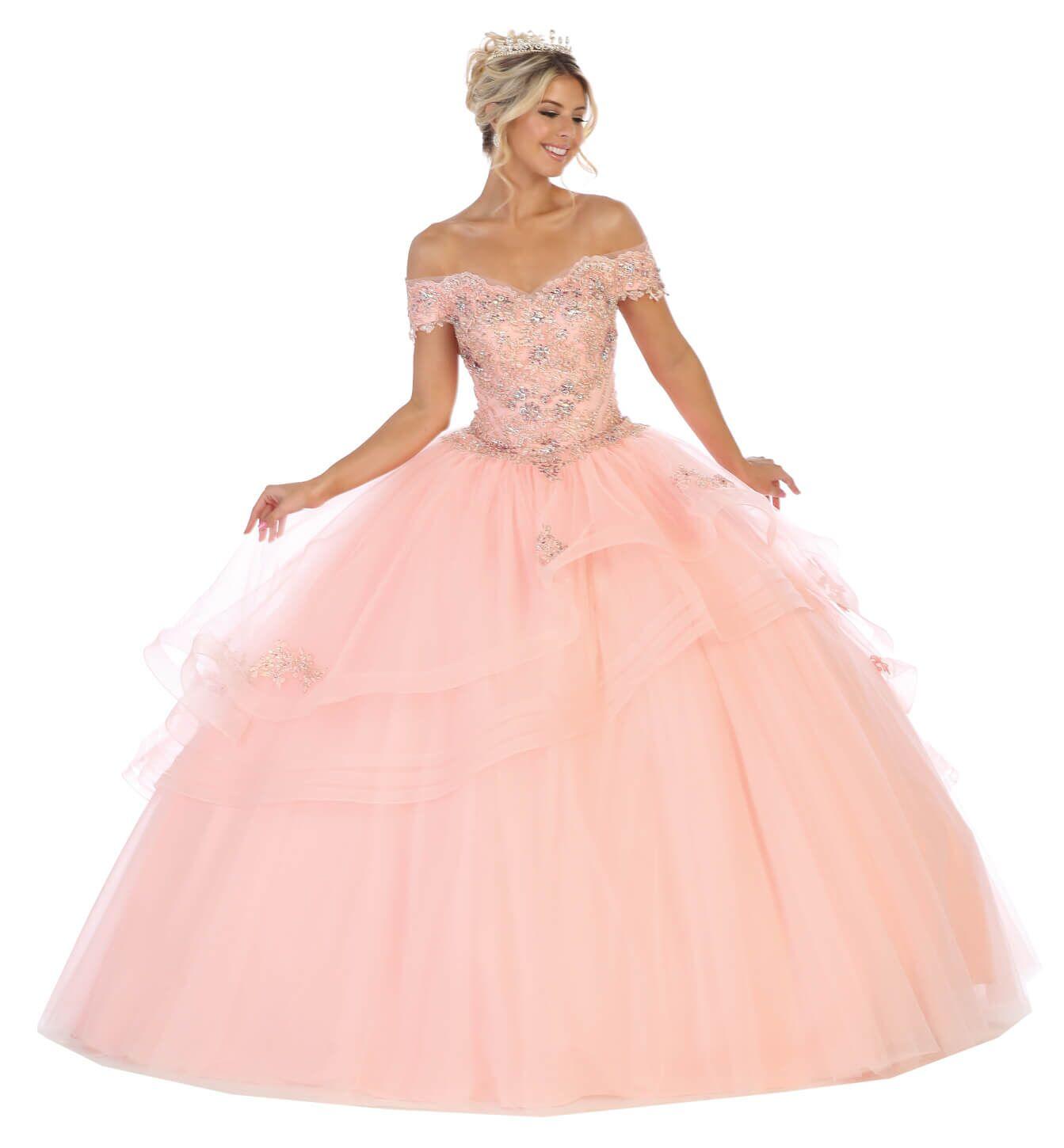 Quinceanera Long Sweet 16 Ball Gown - The Dress Outlet May Queen