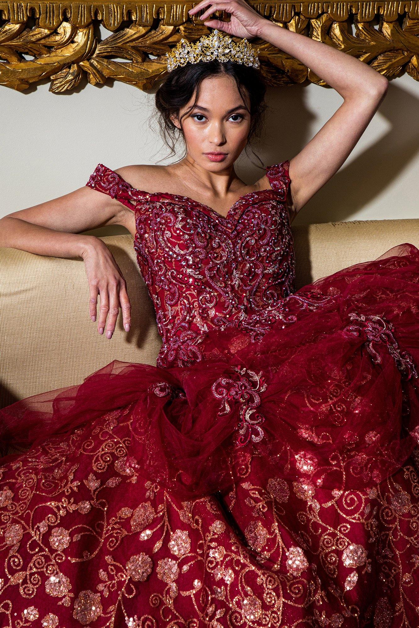 Quinceanera Off Shoulder Sweet 16 Long Ball Gown