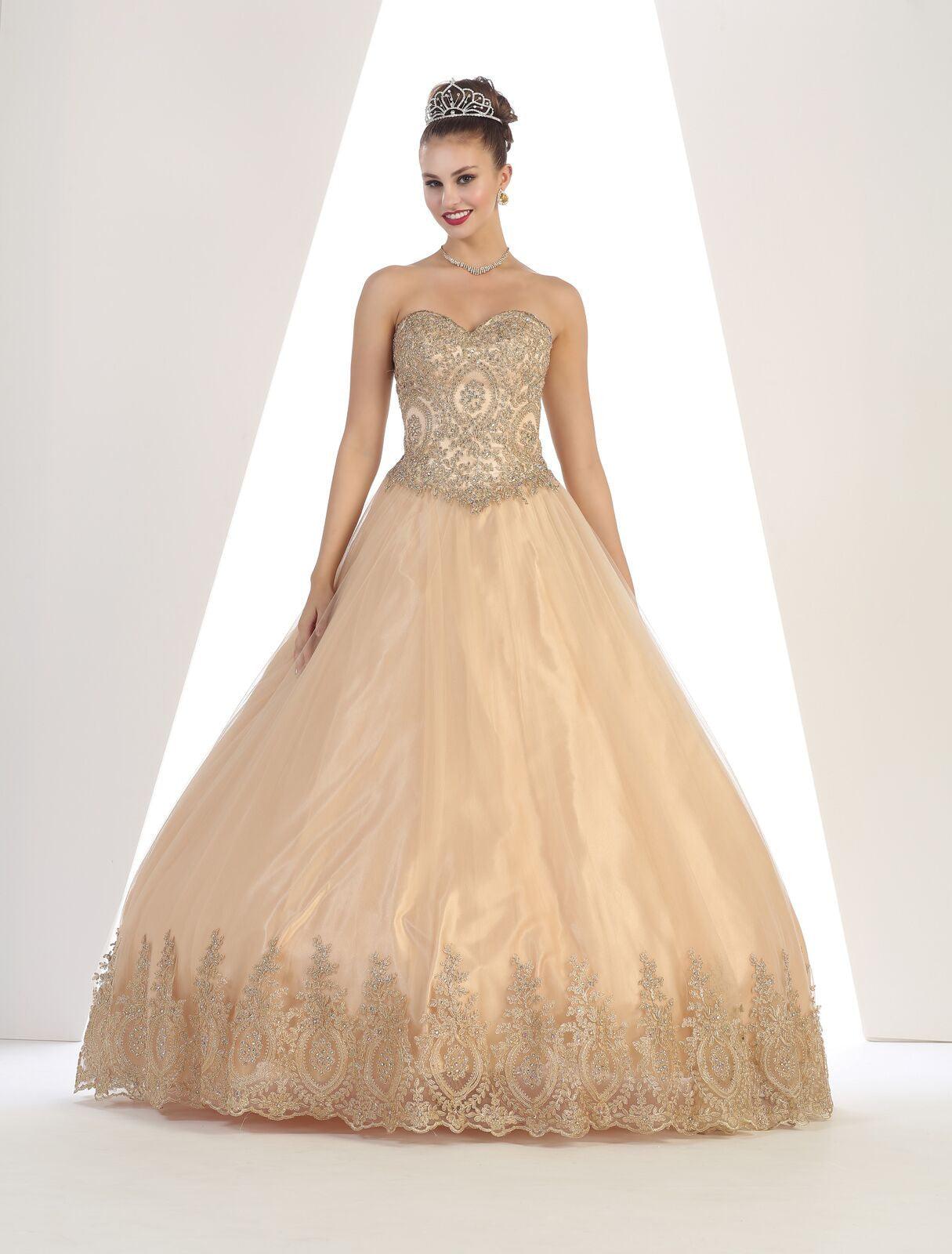 Quinceanera Quinceanera Dresses Formal Prom Ball Gown - The Dress Outlet May Queen