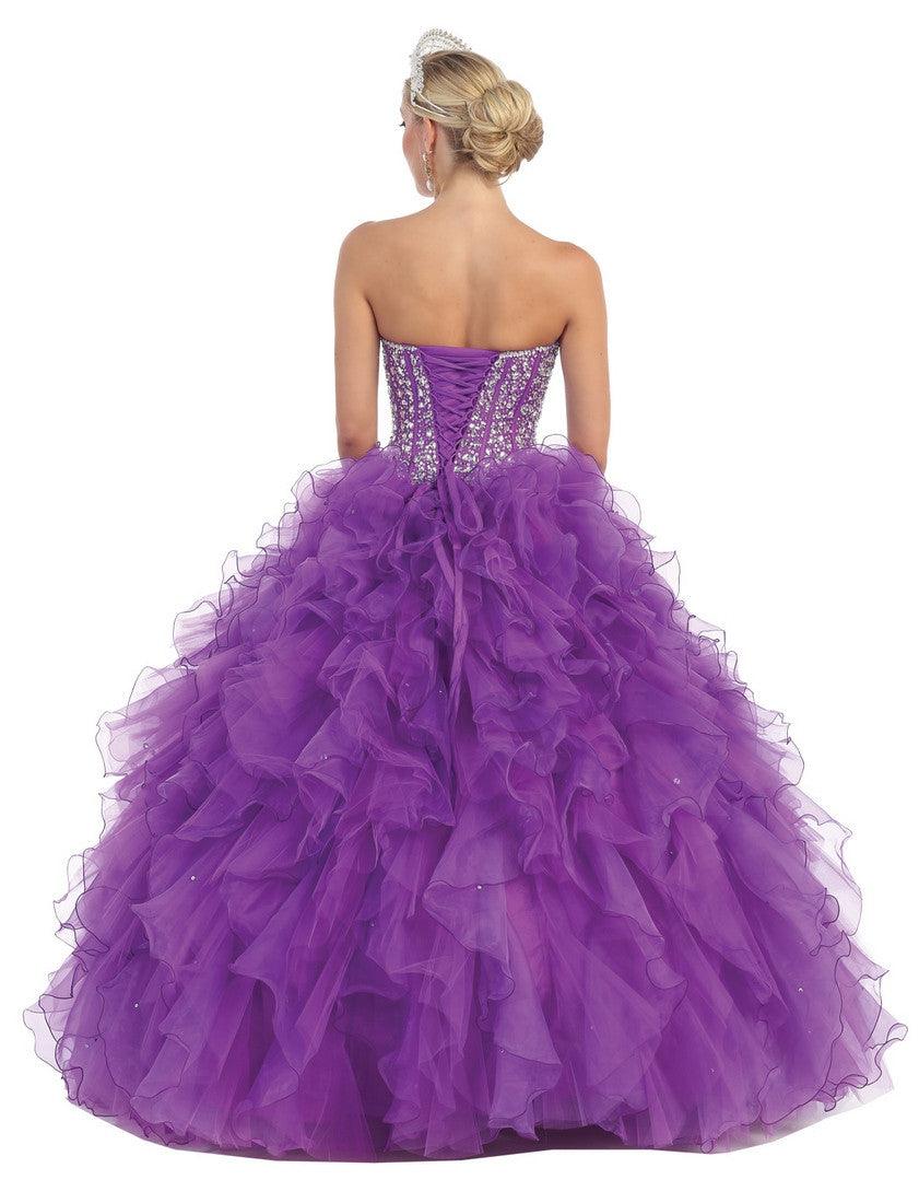 Quinceanera Quinceanera Long Ballgown Formal Prom Dresses - The Dress Outlet May Queen