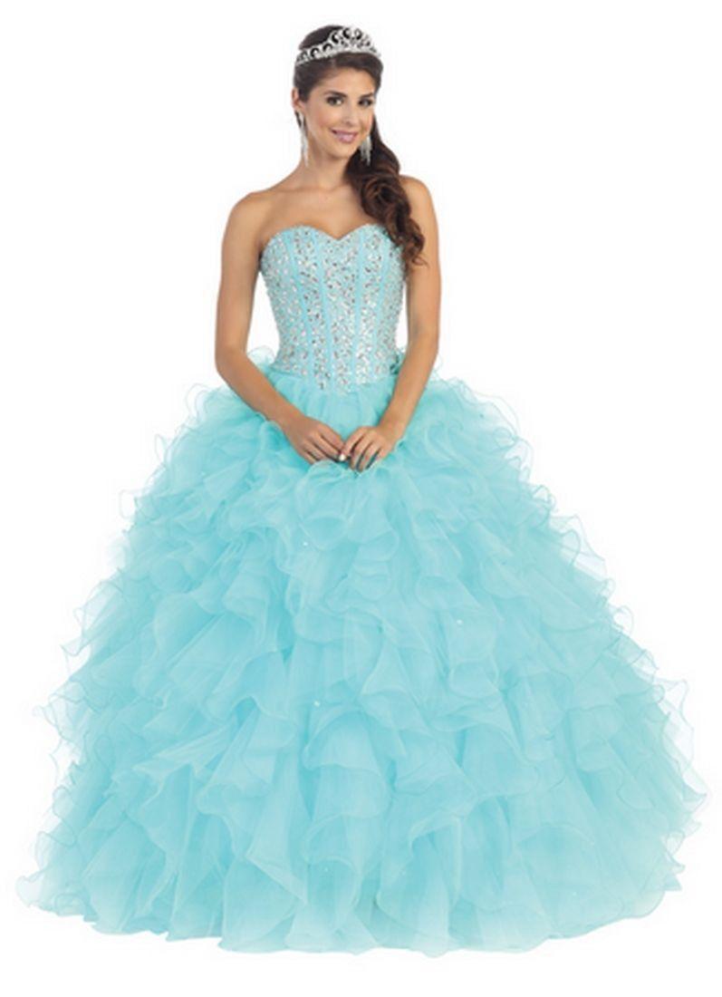 Quinceanera Quinceanera Long Ballgown Formal Prom Dresses - The Dress Outlet May Queen