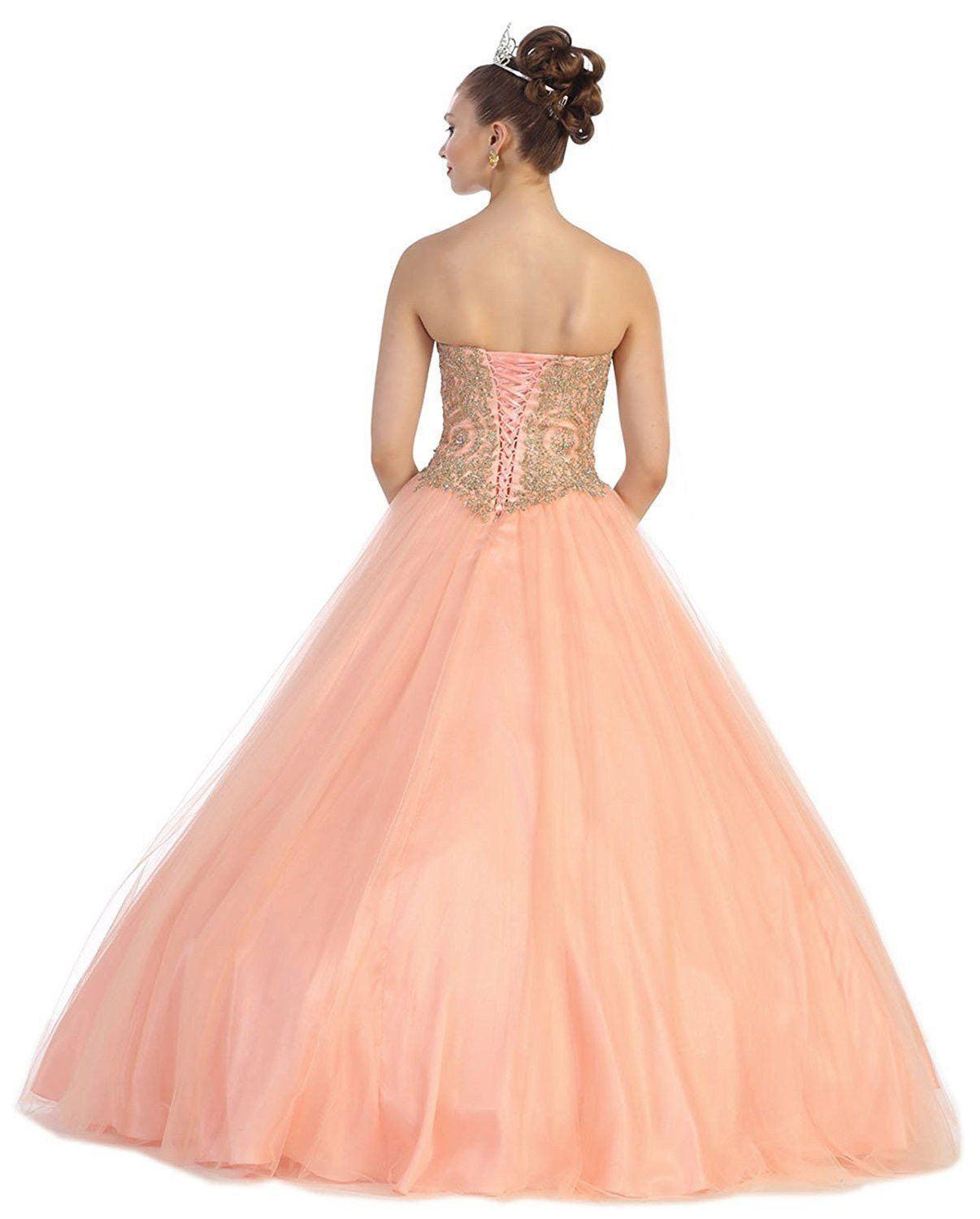 Quinceanera Quinceanera Long Prom Dress Ball Gown Formal - The Dress Outlet May Queen