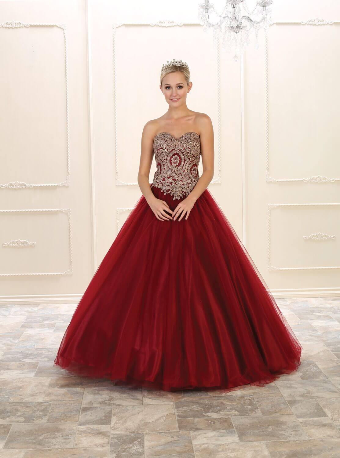Quinceanera Quinceanera Long Prom Dress Ball Gown Formal - The Dress Outlet May Queen