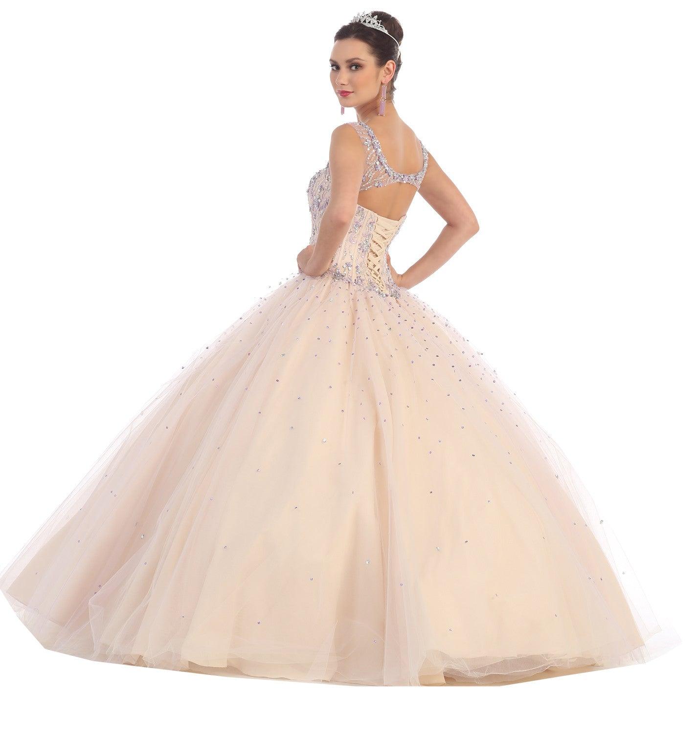 Quinceanera Quinceanera Sweet 16 Ball Gown Prom Long Dress - The Dress Outlet May Queen