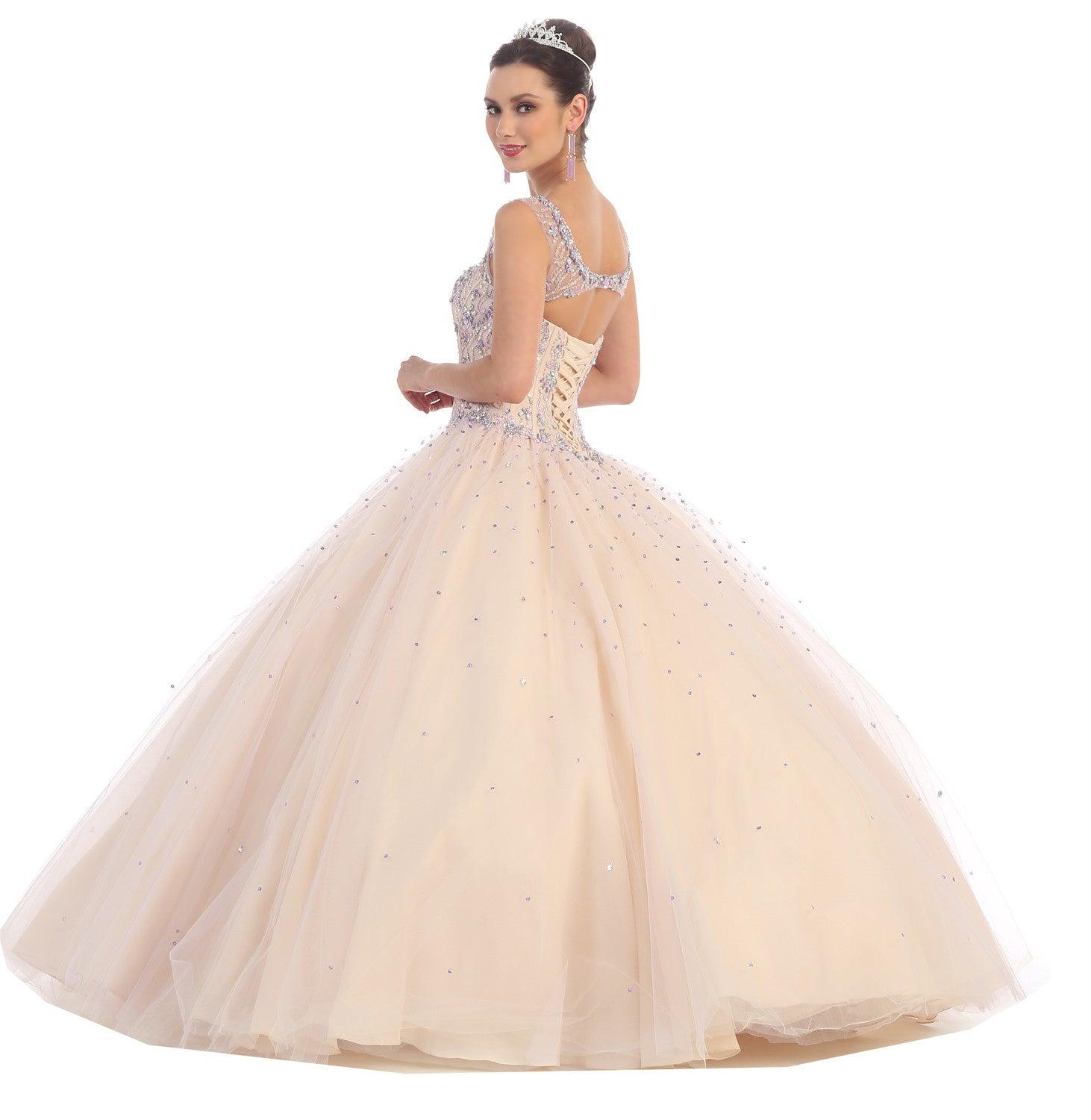 Quinceanera Quinceanera Sweet 16 Ball Gown Prom Long Dress - The Dress Outlet May Queen