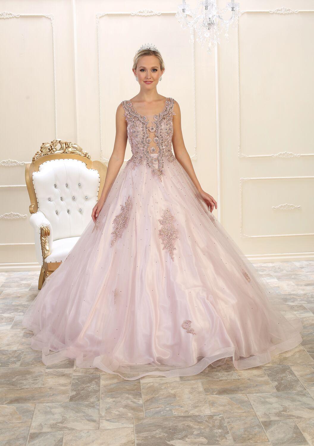 Quinceanera Sweet 16 Dress Long Ball Gown - The Dress Outlet May Queen