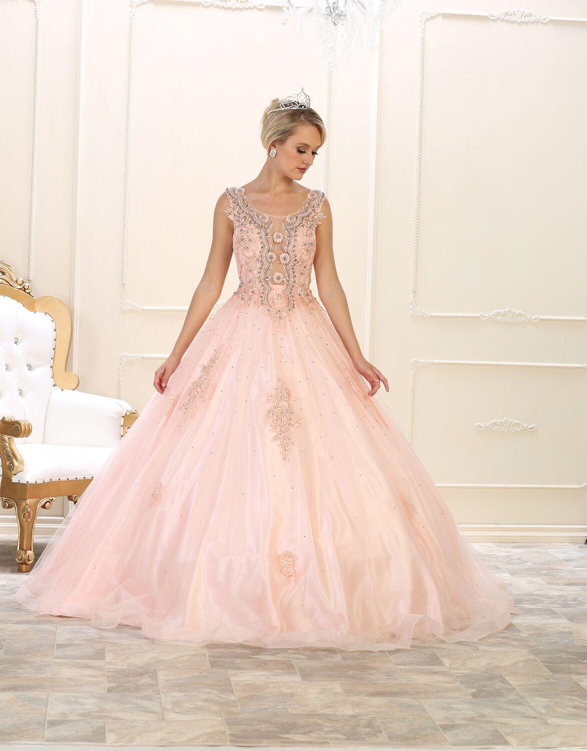 Quinceanera Sweet 16 Dress Long Ball Gown - The Dress Outlet May Queen
