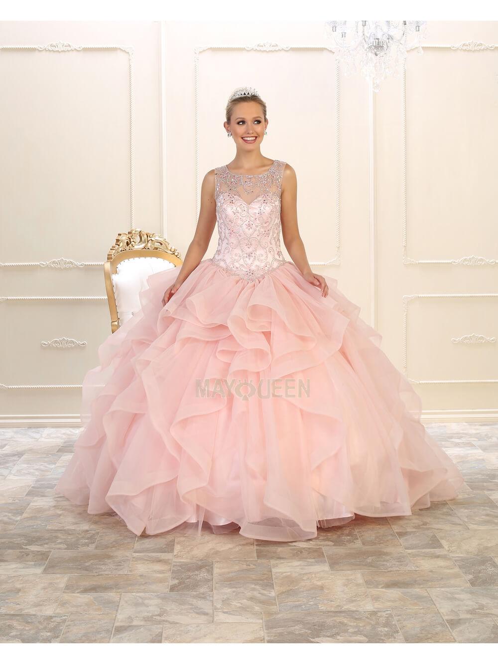 Quinceanera Sweet 16 Long Ball Gown - The Dress Outlet May Queen