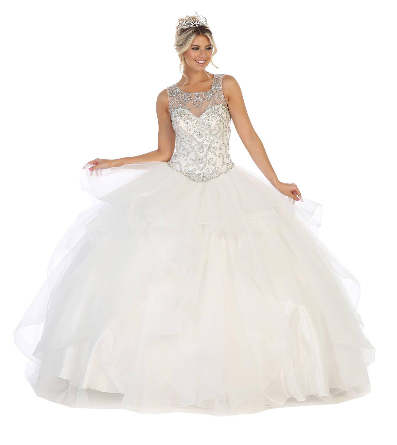 Quinceanera Sweet 16 Long Ball Gown - The Dress Outlet May Queen