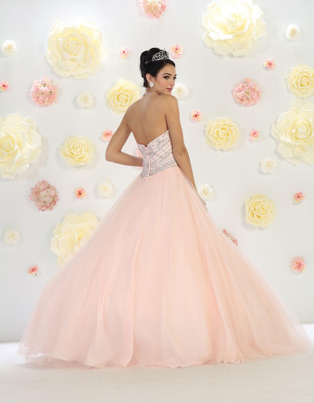 Quinceanera Sweet 16 Long Prom Ball Gown - The Dress Outlet May Queen