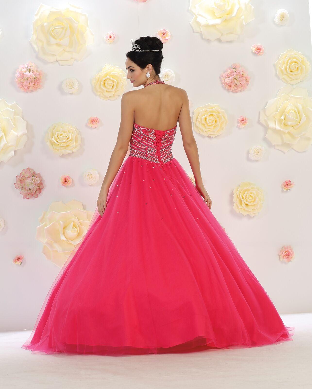 Quinceanera Sweet 16 Long Prom Ball Gown - The Dress Outlet May Queen