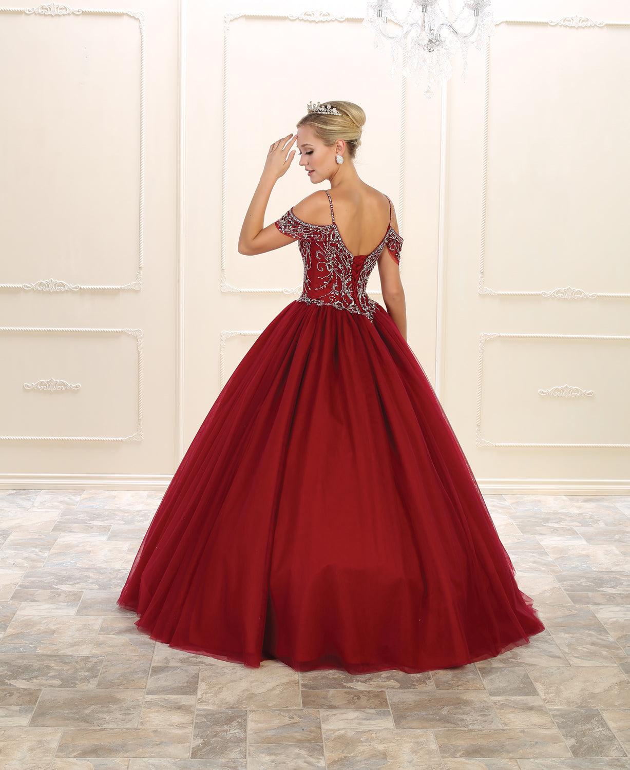 Quinceanera Sweet 16 Quinceanera Prom Long Dress - The Dress Outlet May Queen