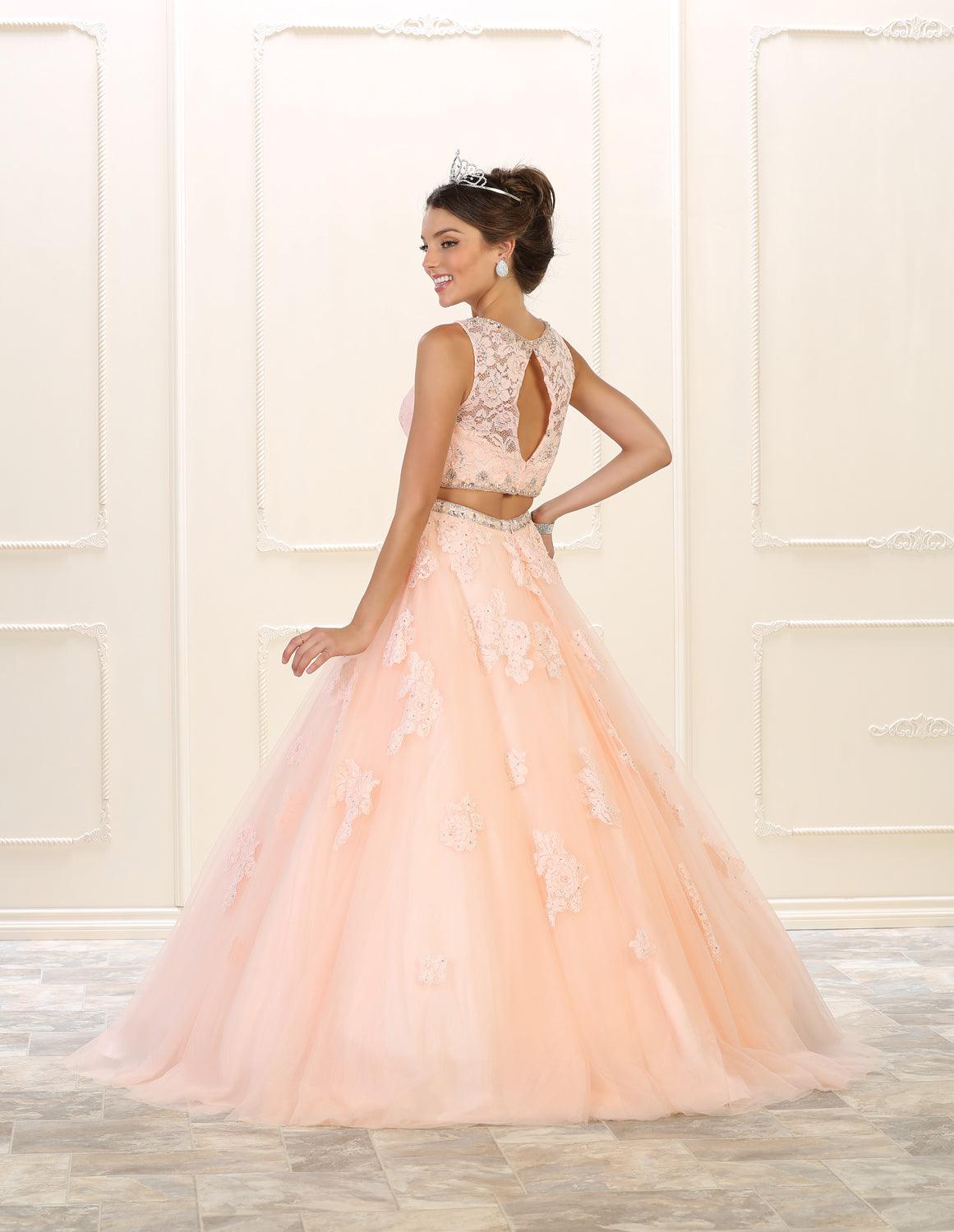 Quinceanera Two Piece Long Quinceanera Dress Sweet 16 - The Dress Outlet May Queen