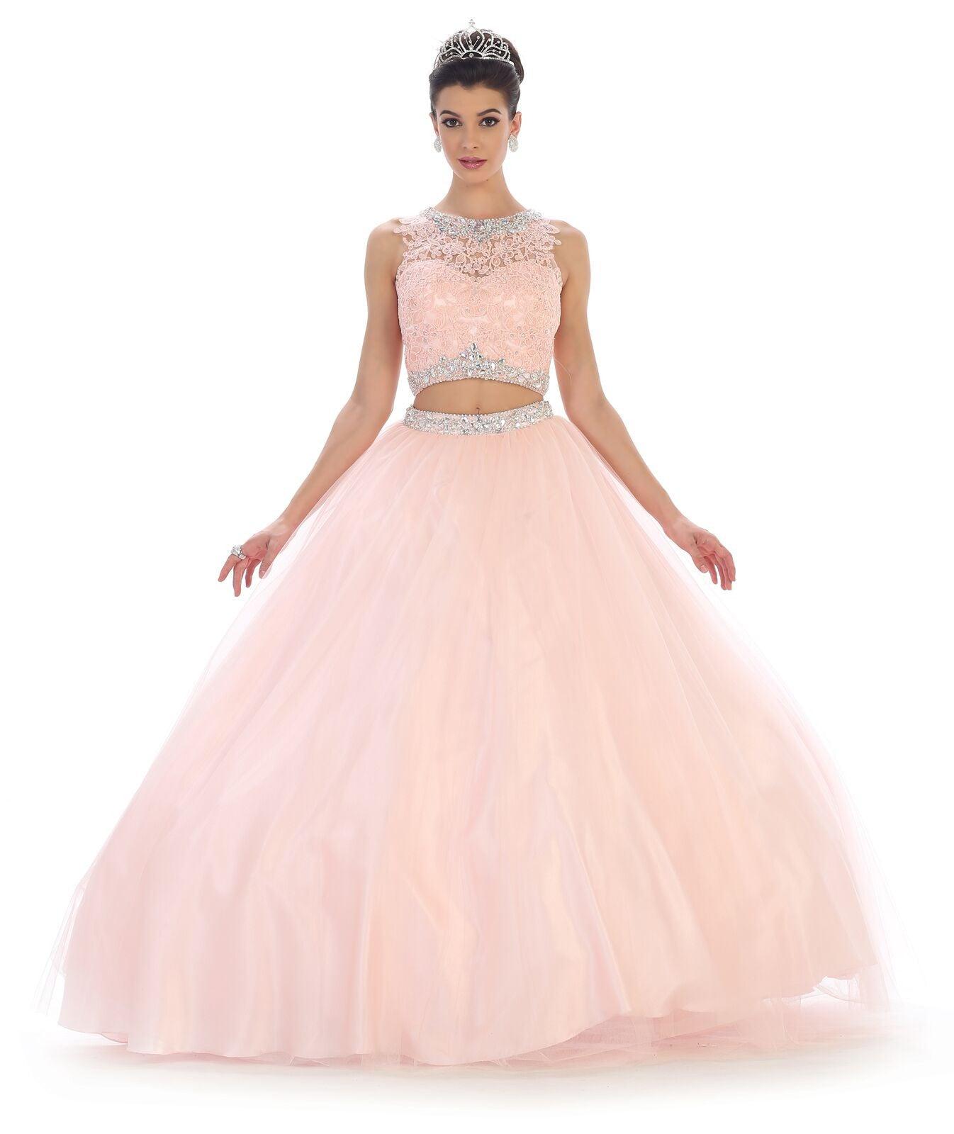 Quinceanera Two PieceBall Gown Sweet 16 Dress - The Dress Outlet May Queen