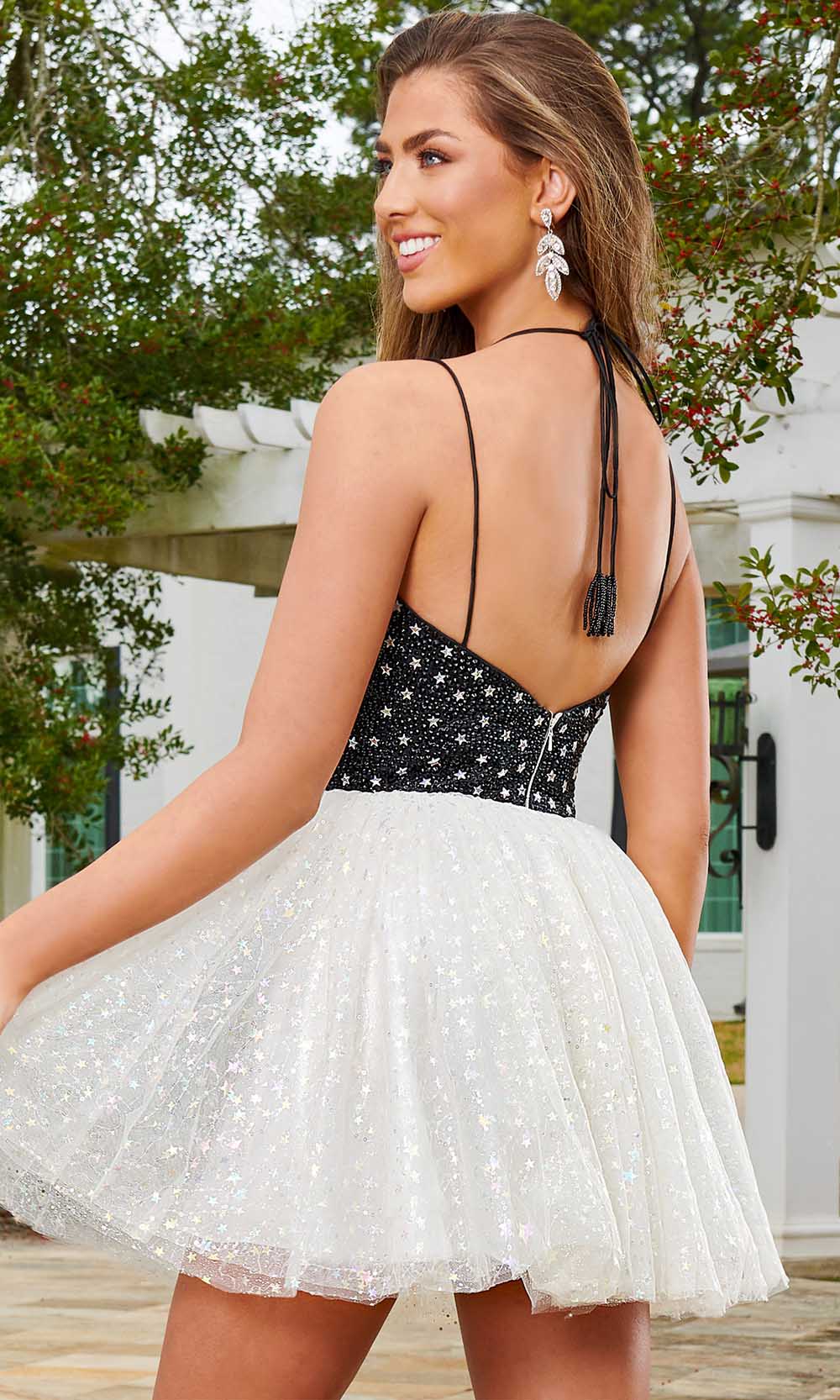 V-Neck Mini Tulle Cocktail A-Line Rachel Allan 40179