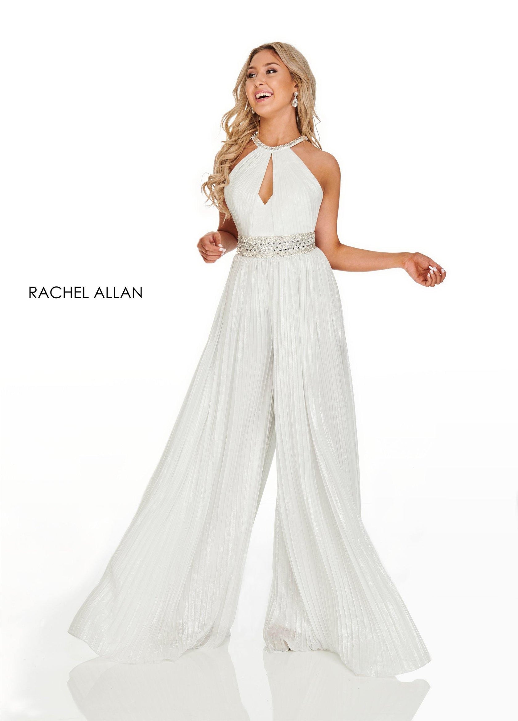 Jumpsuit with Beaded Neckline - Luxurious Evenings main image 1