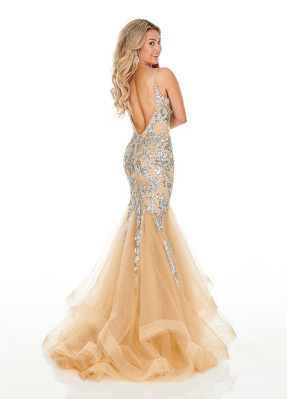 Rachel Allan Fitted Long Evening Gown Prom Dress - The Dress Outlet