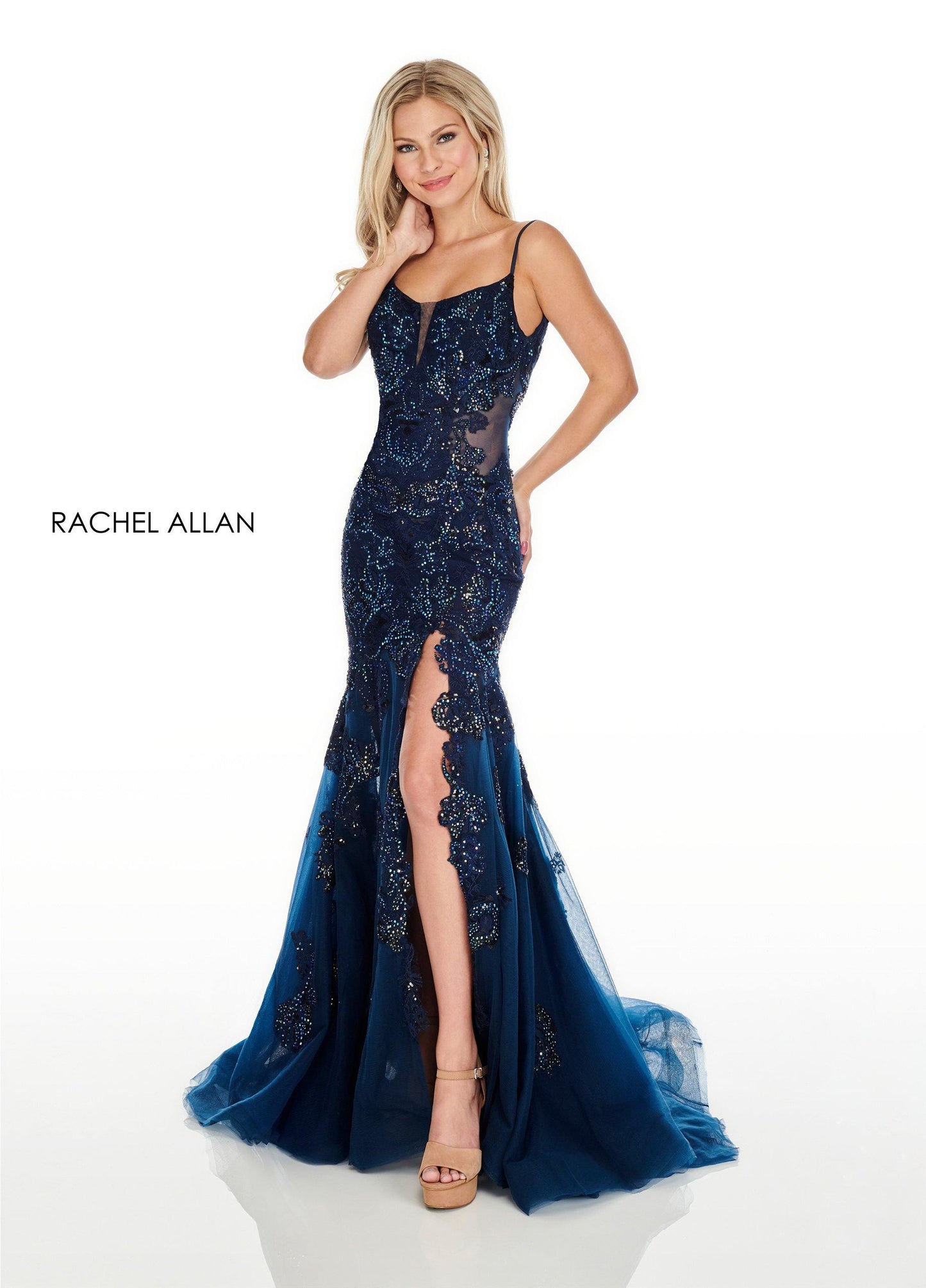 Rachel Allan Long Fitted Prom Dress Evening Gown - The Dress Outlet