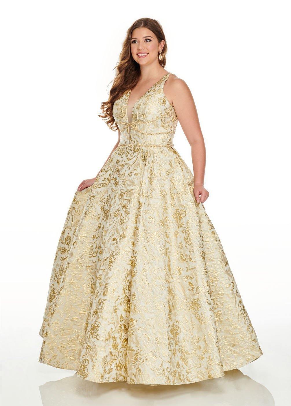 Aqua/Gold Long Plus Size Prom Dress Ball Gown for $559.99 – The Dress