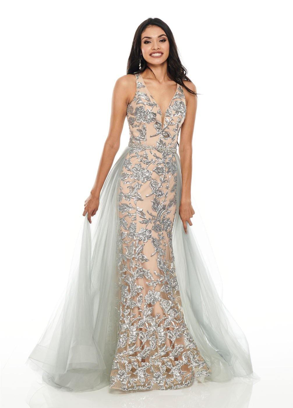 Black/Nude Long Prom Dress Evening Gown