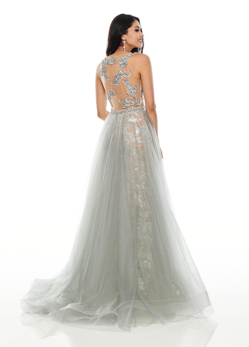 Black/Nude Long Prom Dress Evening Gown