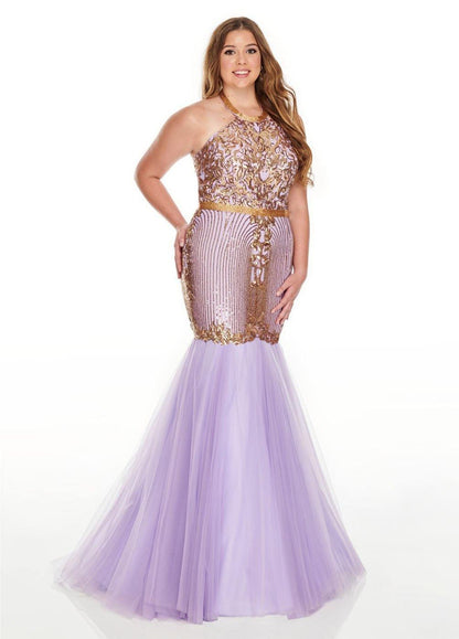 Rachel Allan Sexy Fitted Long Plus Size Prom Dress - The Dress Outlet