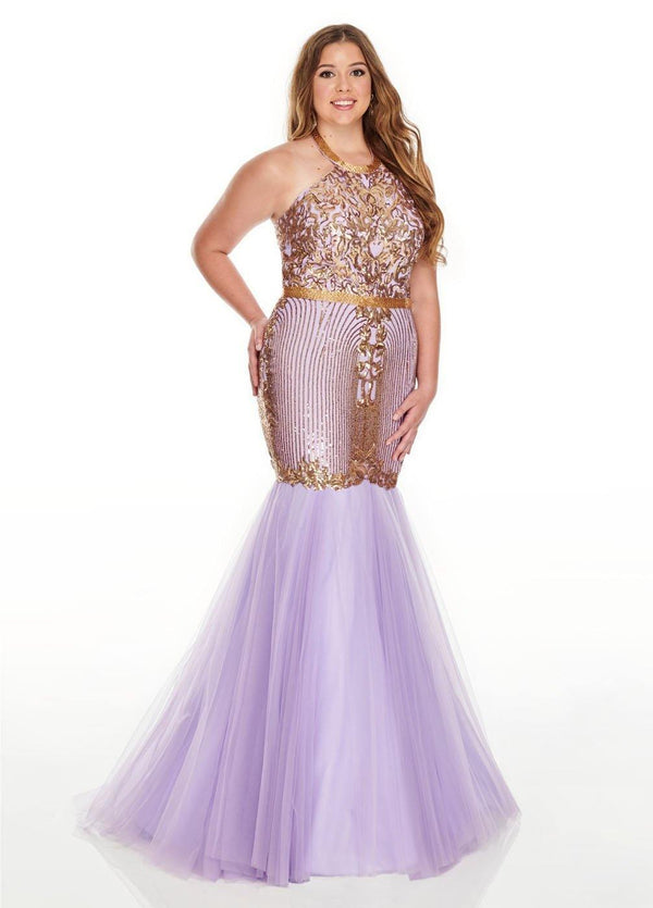Rachel Allan Sexy Formal Long Plus Size Prom Dress
