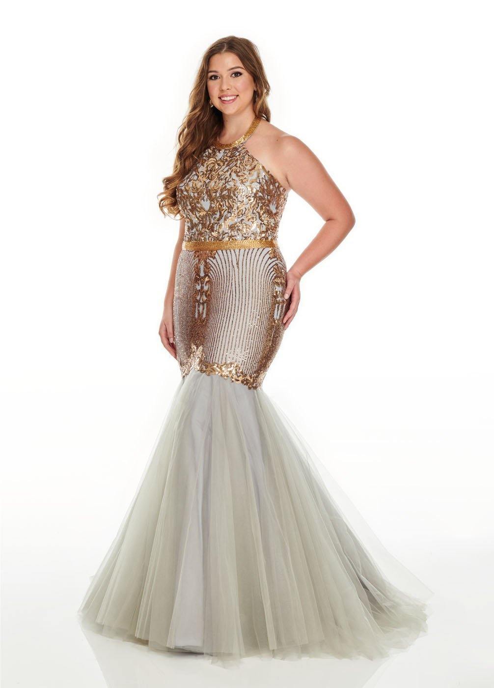 Rachel Allan Sexy Formal Long Plus Size Prom Dress