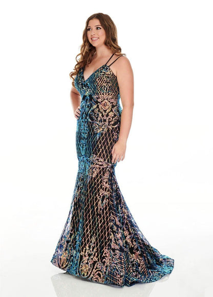 Rachel Allan Sexy Fitted Prom Long Dress Plus Size - The Dress Outlet