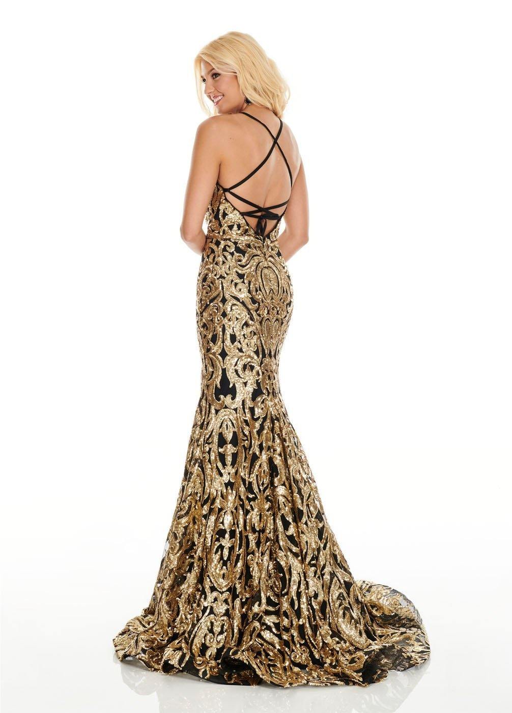 Rachel Allan Sexy Sparkling Fitted Long Prom Dress - The Dress Outlet