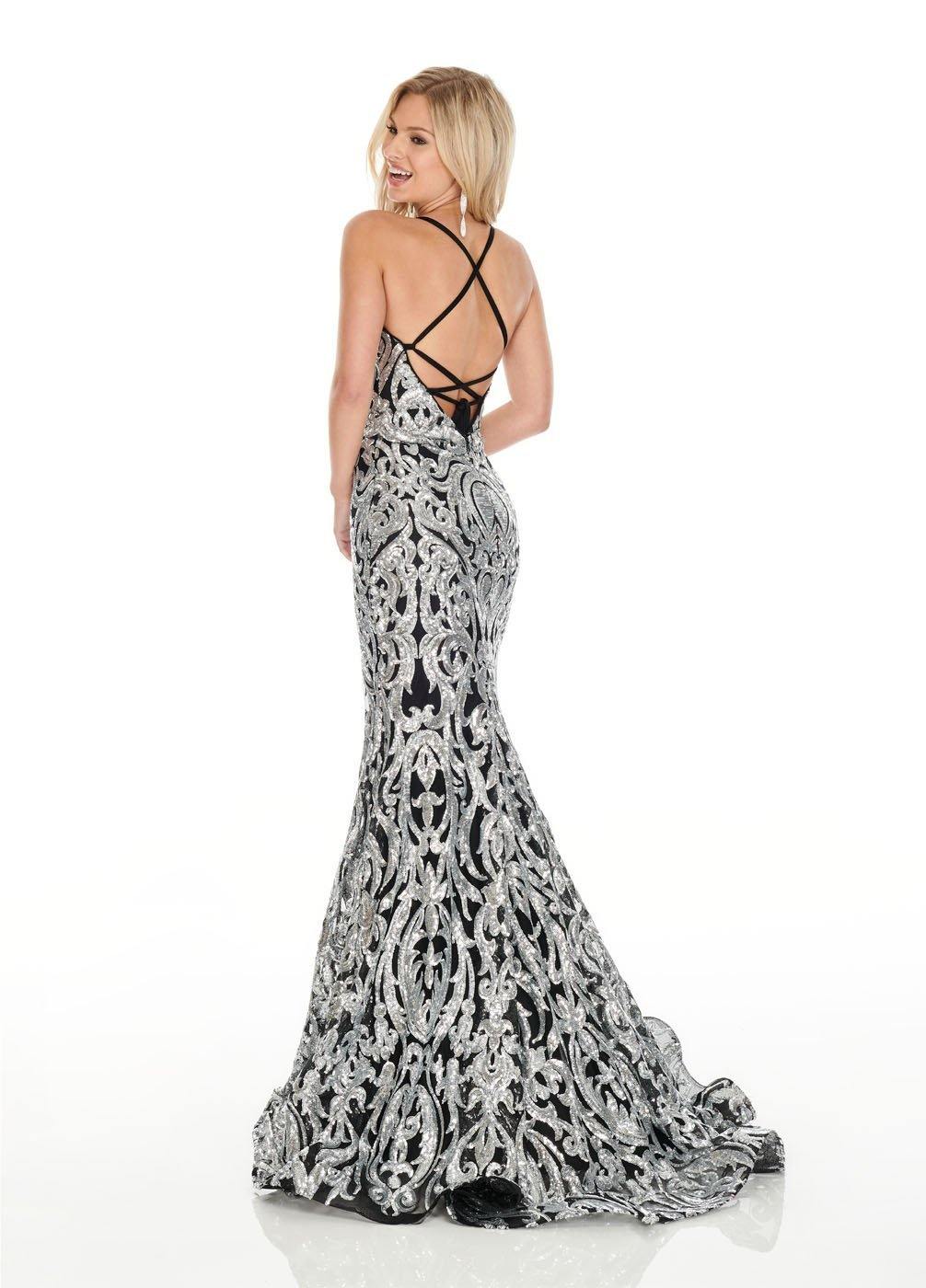 Rachel Allan Sexy Sparkling Fitted Long Prom Dress - The Dress Outlet