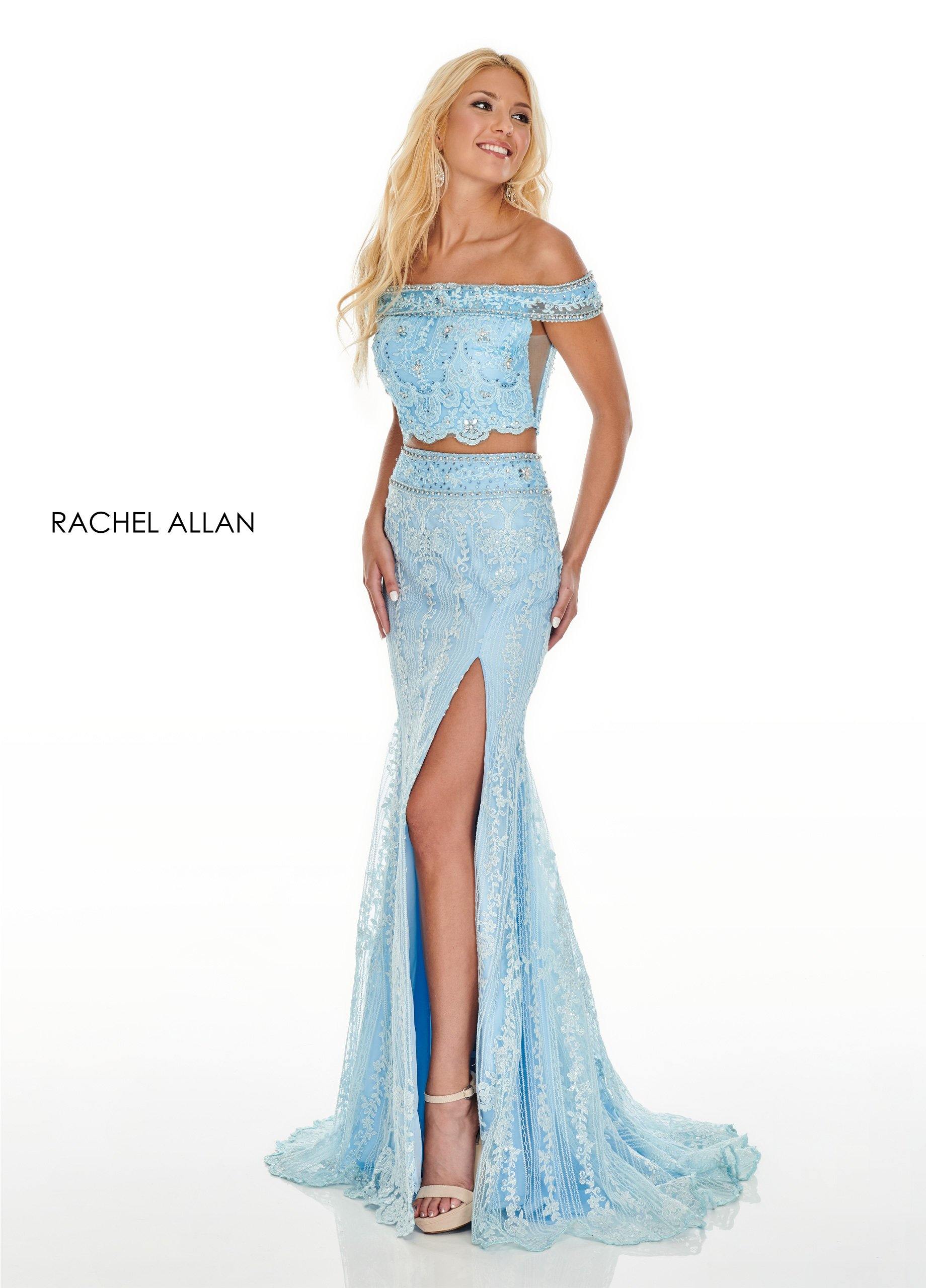 Rachel Allan Sexy Two Piece Long Prom Dress - The Dress Outlet