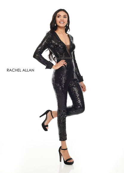 Rachel Allan Sparkling Jumpsuit Formal - The Dress Outlet