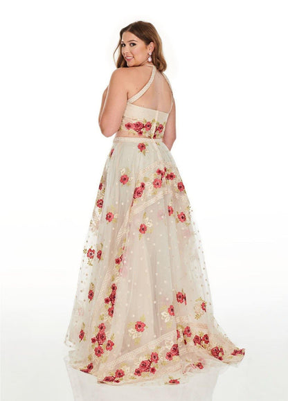 Rachel Allan Two Piece Sexy Long Plus Size Prom Dress - The Dress Outlet