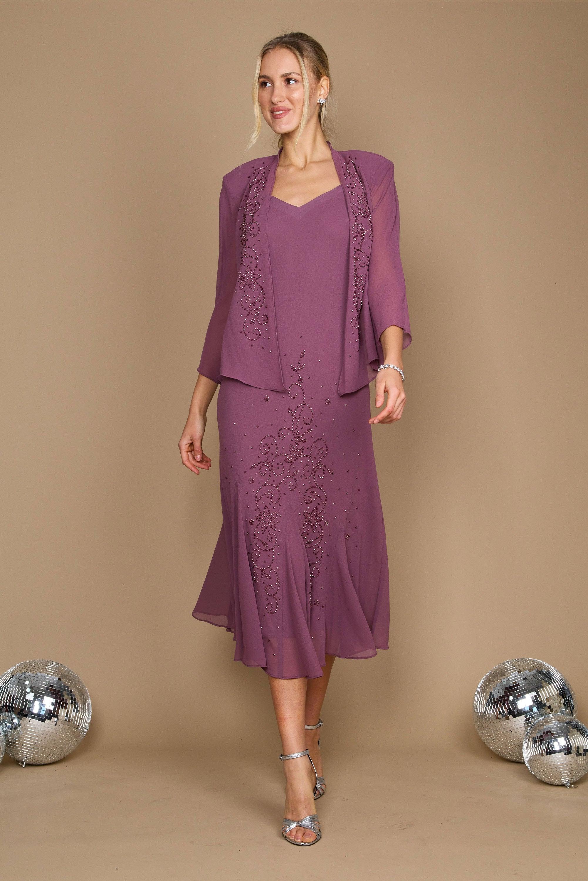 Charcoal R&M Richards 058260 Long Formal Jacket Dress for $83.99 