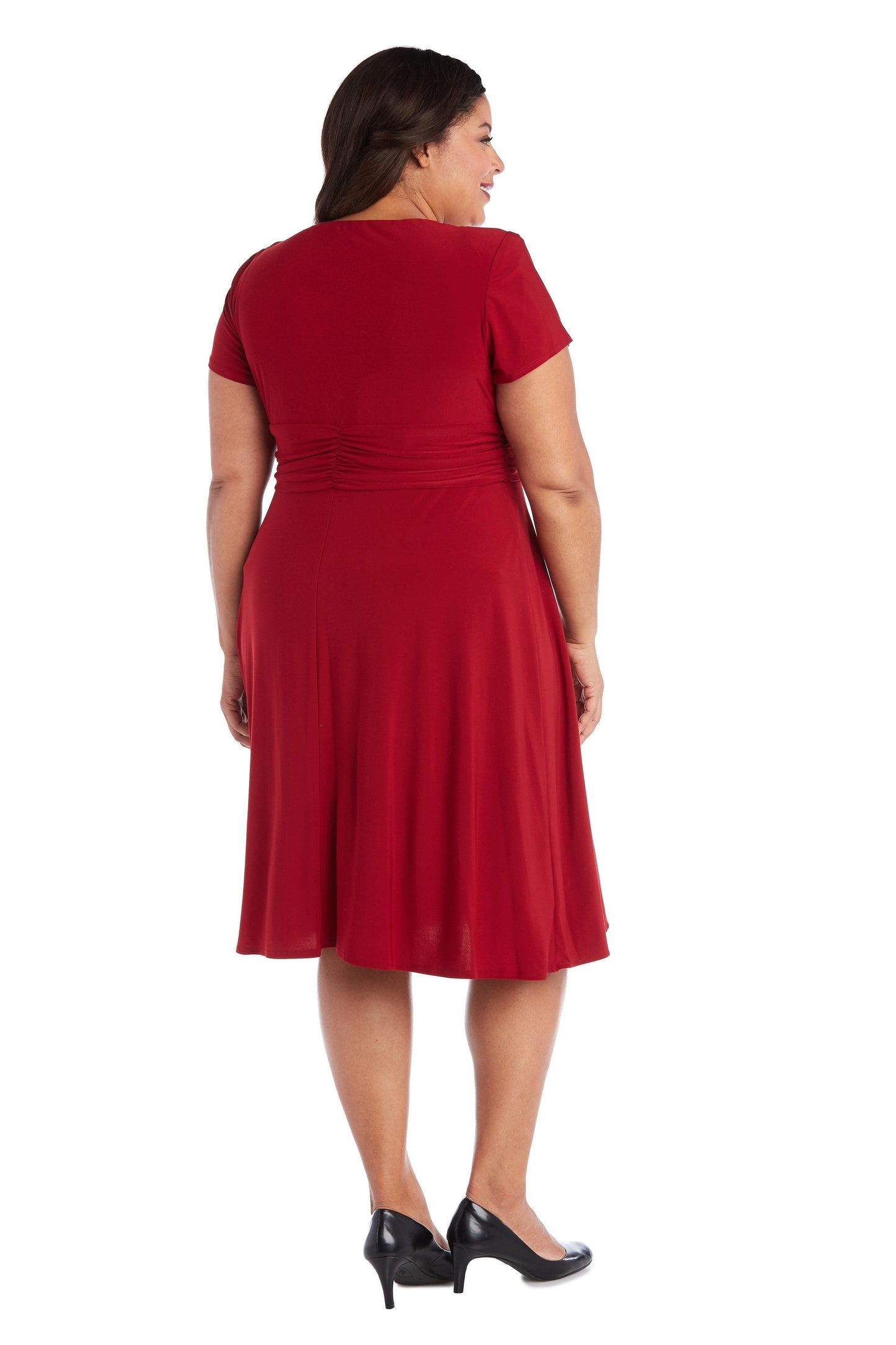 R&M Richards Short Plus Size Dress Red