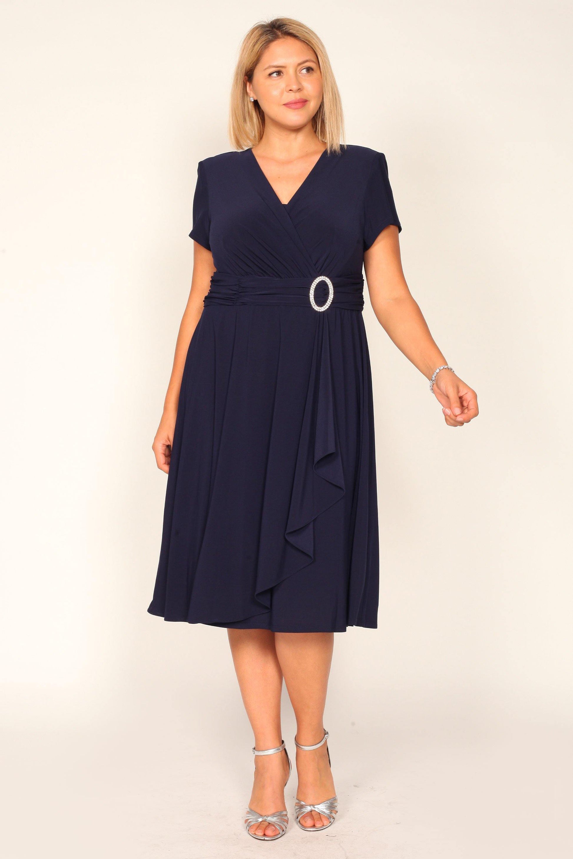 R&M Richards 1149W Short Mother of the Bride Plus Size Dress