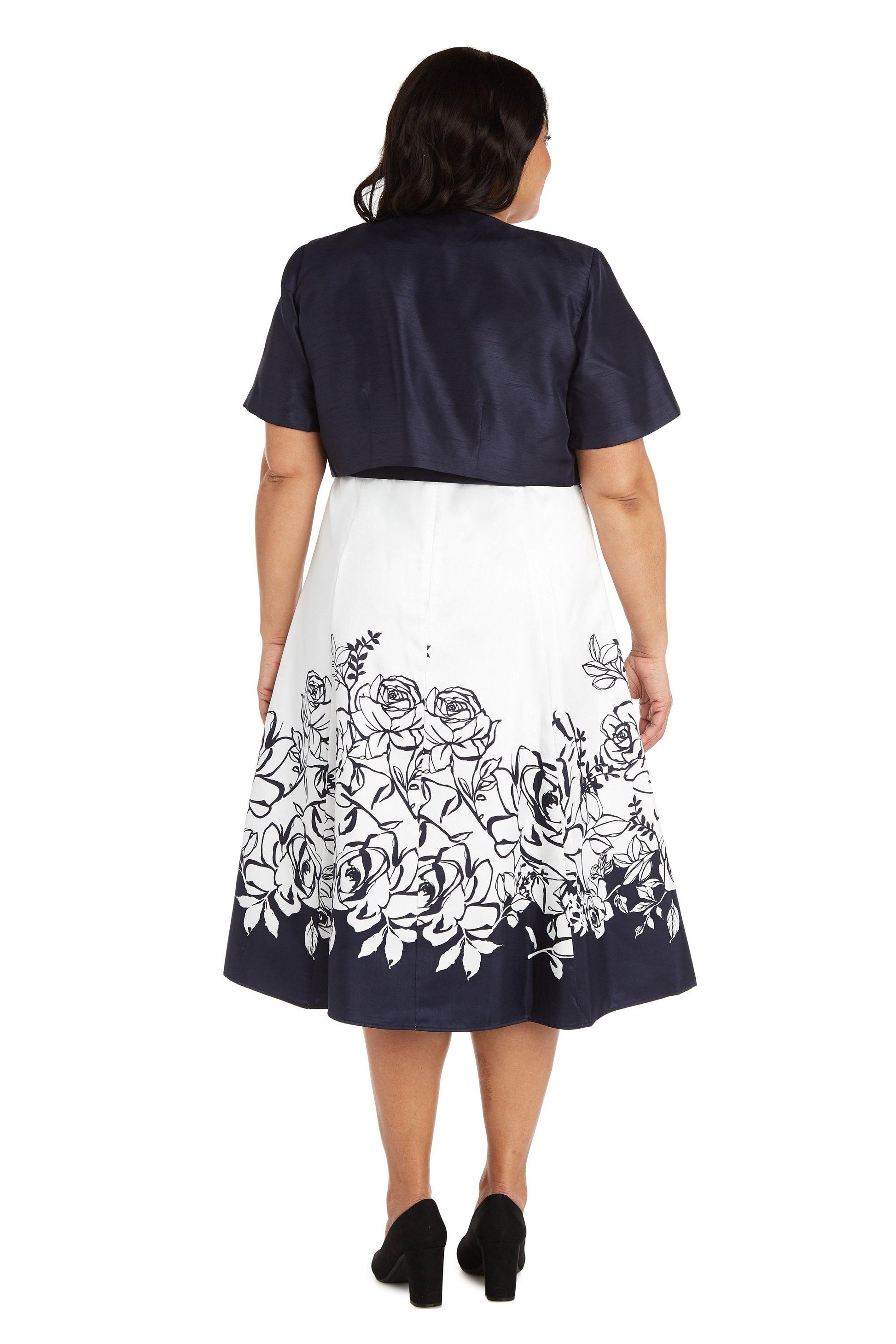 R&M Richards 1224W High Low Floral Jacket Dress
