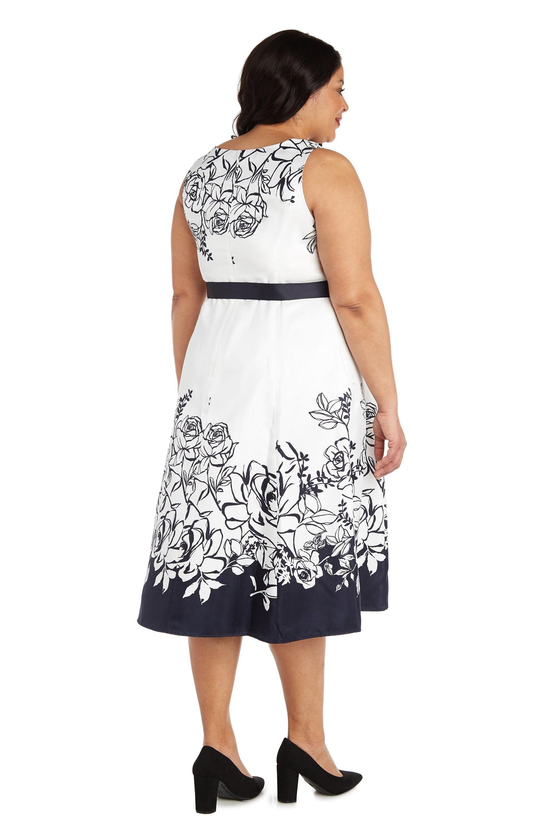 R&M Richards 1224W High Low Floral Jacket Dress